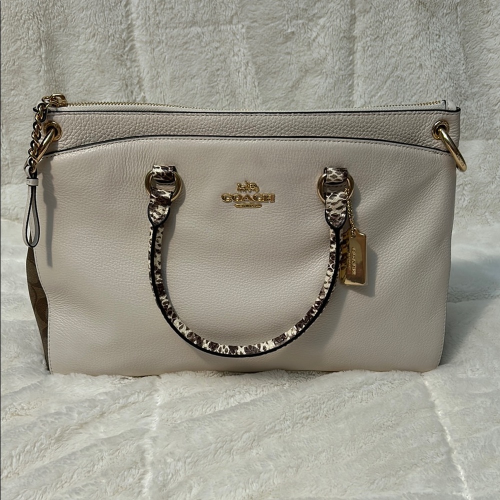 Coach F76642 Pebbled Leather Mia Satchel